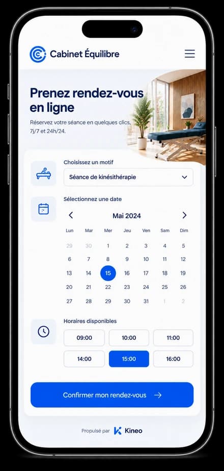 Réservation Kineo sur iPhone